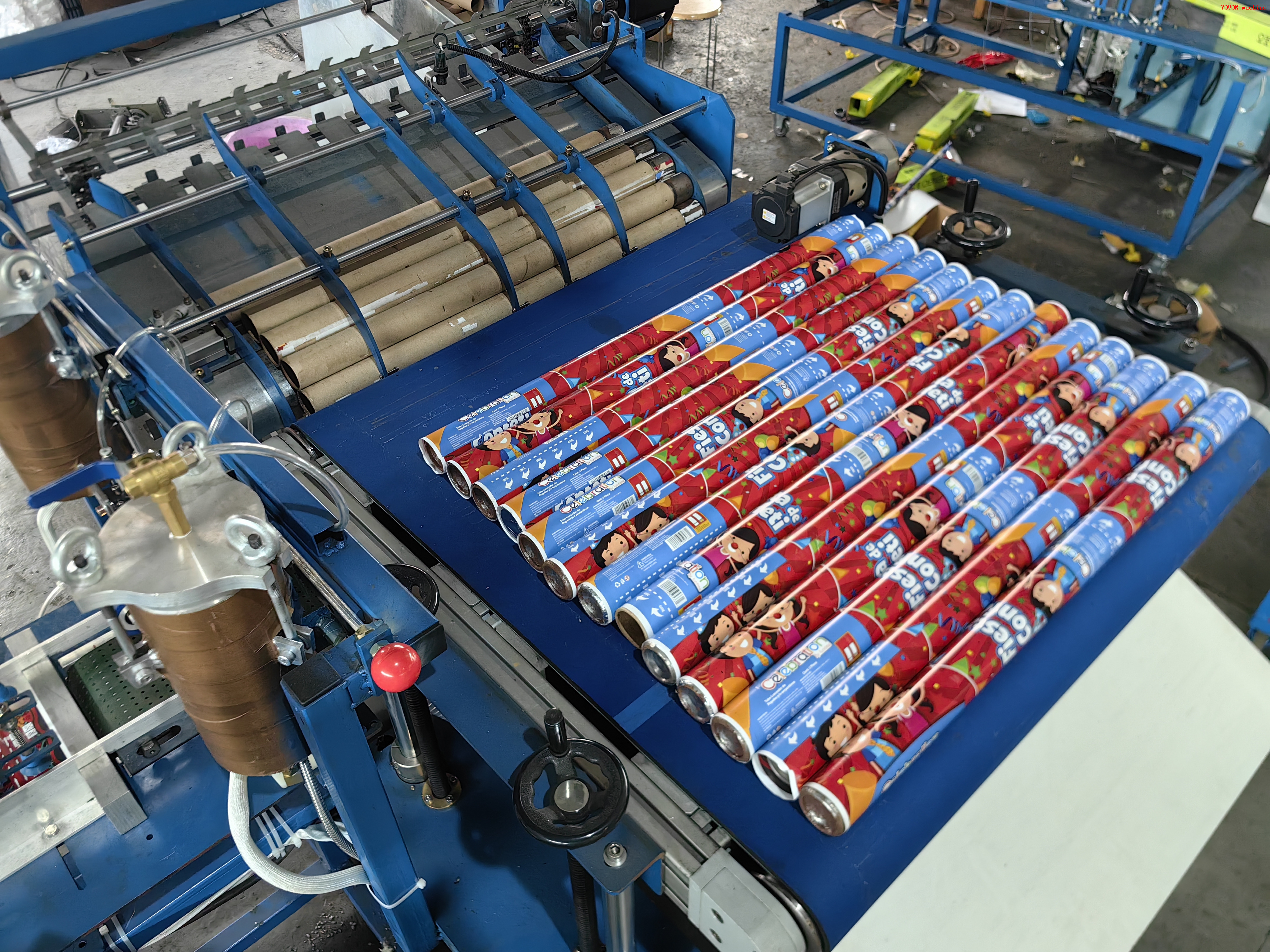 New Type Paper Tube Labeling Machine for Fountains/Smoke/Mini Gatlin/Roman Candles/Confetti Cannon Party Popper