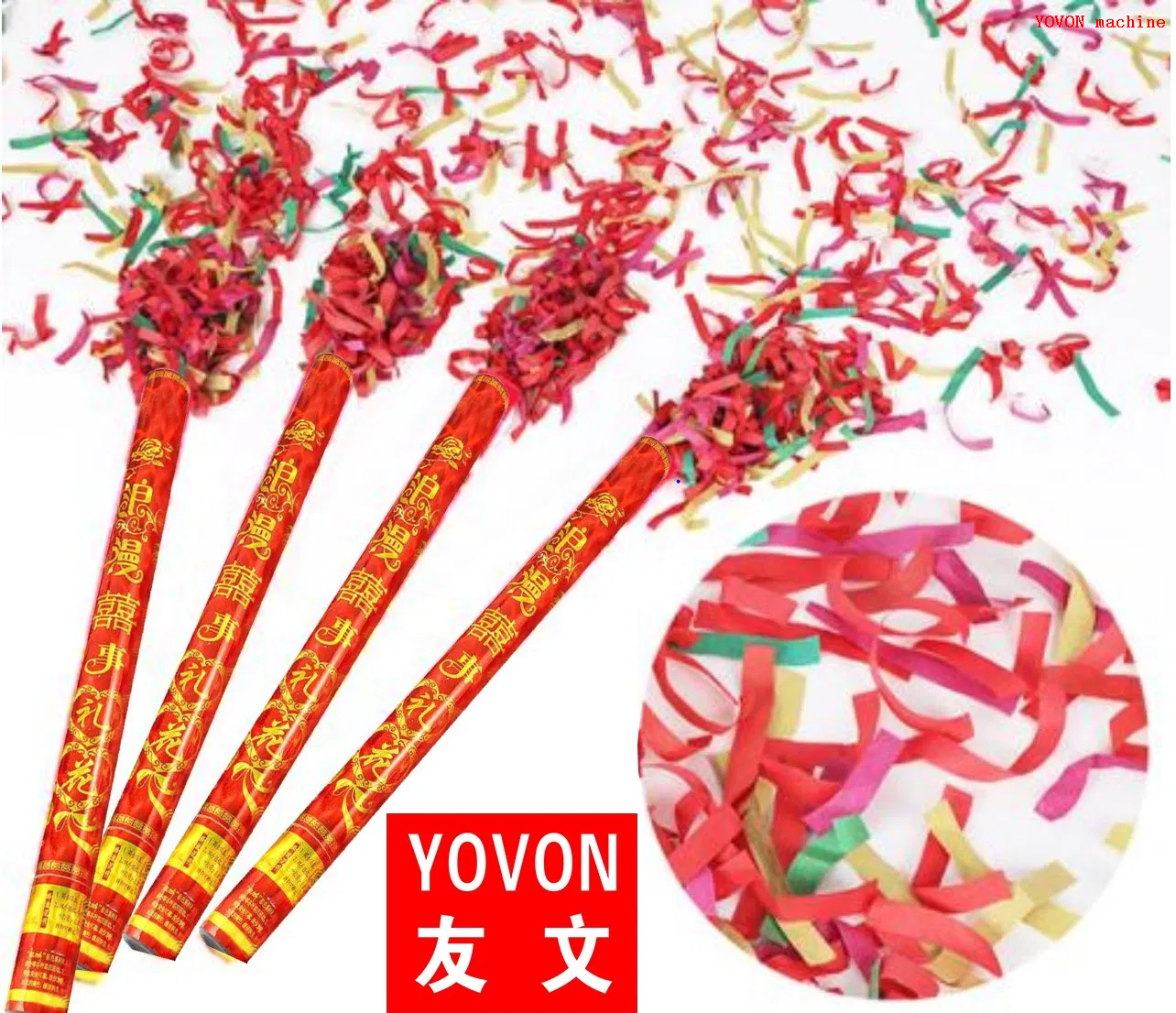 Confetti cannon party popper air cylinder insert machine link with both side stapler pin machine