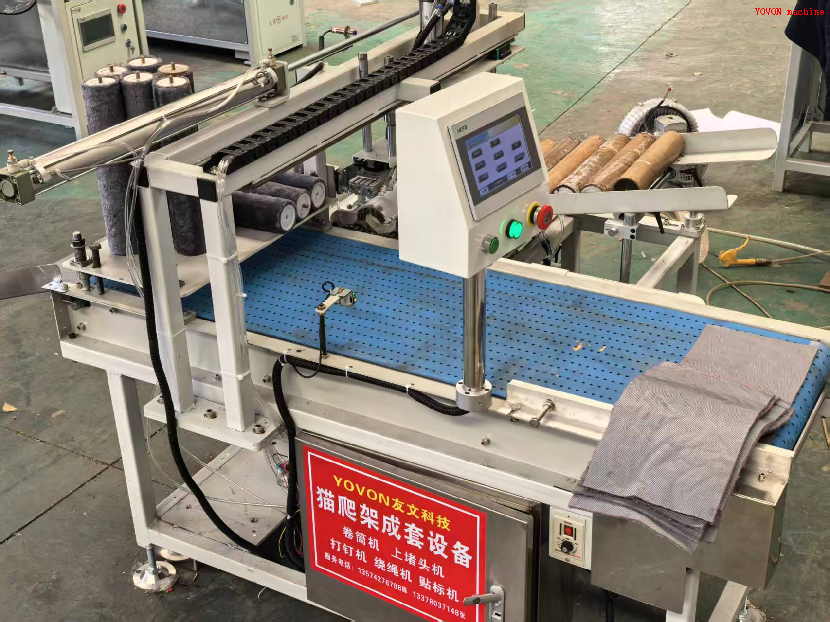 Automatic Felt Fabric Sticking Machine for Cat Tower 